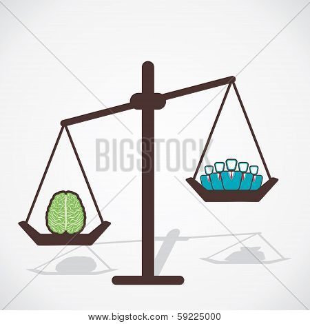 knowledge is more powerful than manpower vector