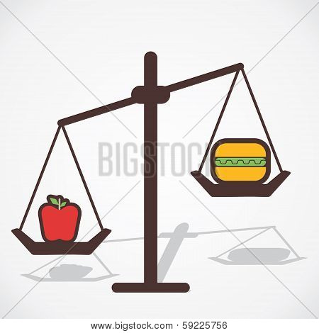 fruit is good for health than fast food vector
