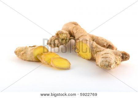 Cut Ginger Isolated On White Background