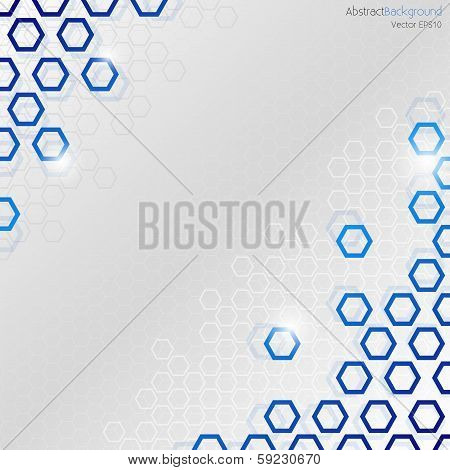 Abstract Background With Blue Hexagons