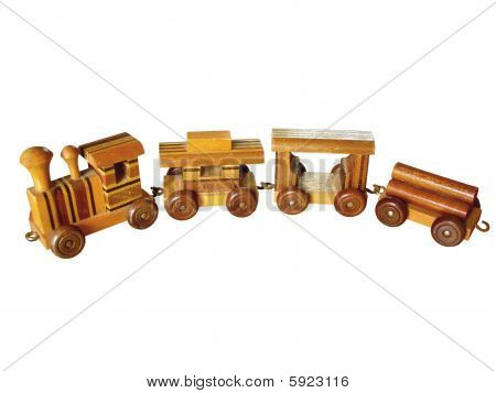 รถไฟของเล่นไม้เก่า