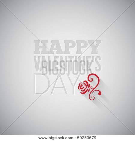 valentines day flower on gray design background