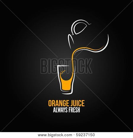 orange juice glass bottle menu design background