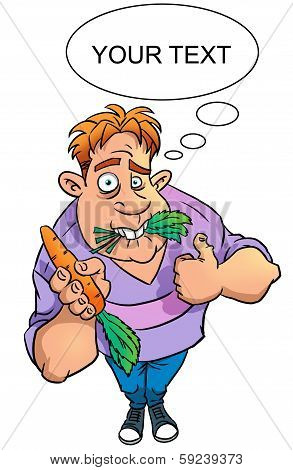 Sad Vegan With Carrot