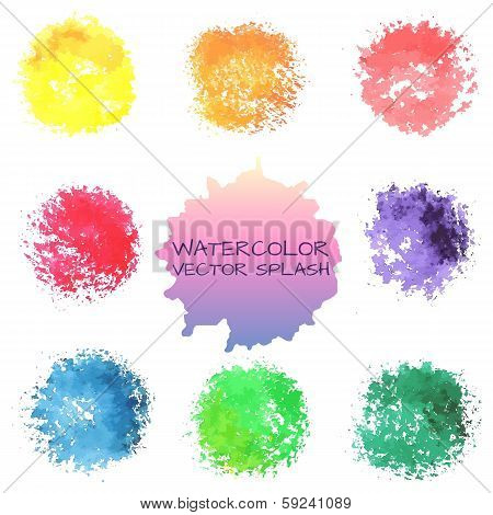 Bright watercolor vector spots