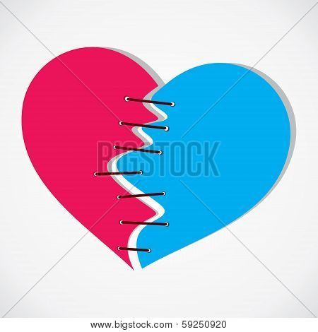 join breaking heart concept vector