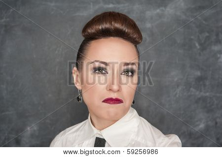 Woman With A Disdainful Expression