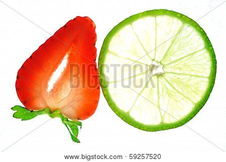 lime and strawberry