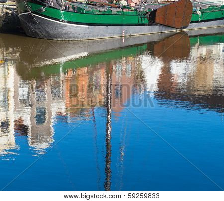Boat Reflected In Water