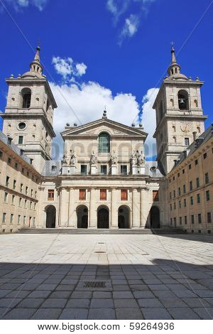 Enormous monument of medieval religious architecture of Escorial in Spain. Monastery and Site of the Escorial, Madrid