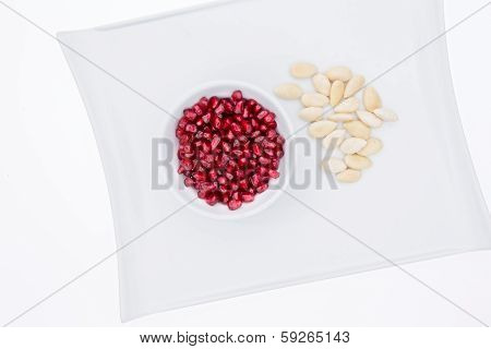 Pomegranate Seeds With Blanched Almonds