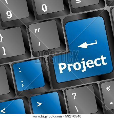 Future Time Concept With Project Key On Computer Keyboard