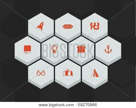 vector set of universal icons