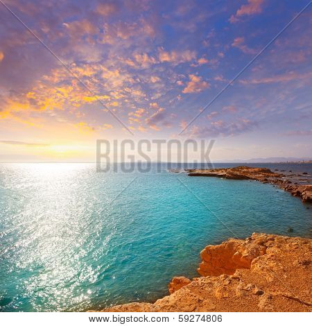 tabarca island alicante mediterranean blue sea in spain