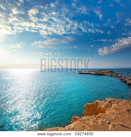 tabarca island alicante mediterranean blue sea in spain