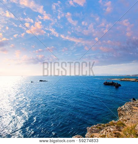 tabarca island alicante mediterranean blue sea in spain