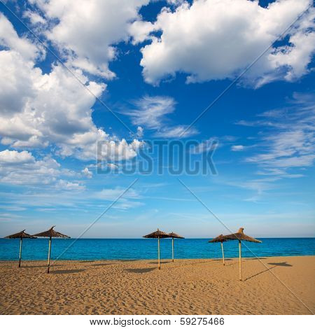 Mediterranean beach with sunroof in Valencia province of spain