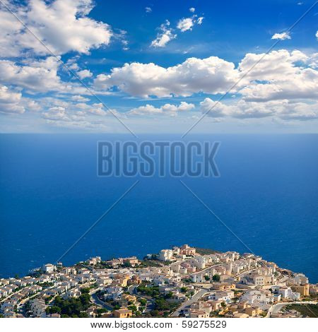 Benitachell in alicante white coast with blue Mediterranean view