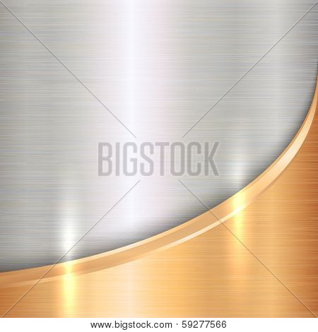 Vector abstract  precious metal background with curve