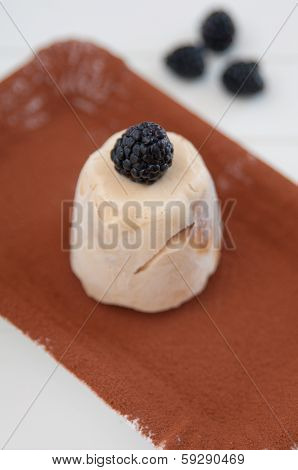 Coffee Parfait with blackberries