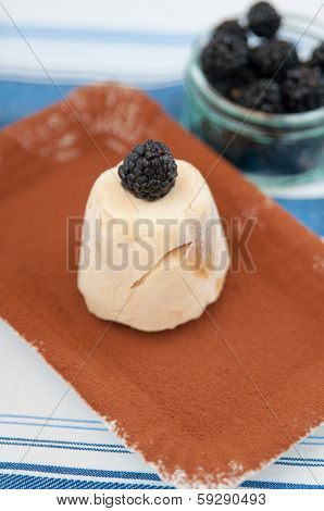 Coffee Parfait with blackberries