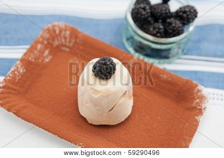 Coffee Parfait with blackberries
