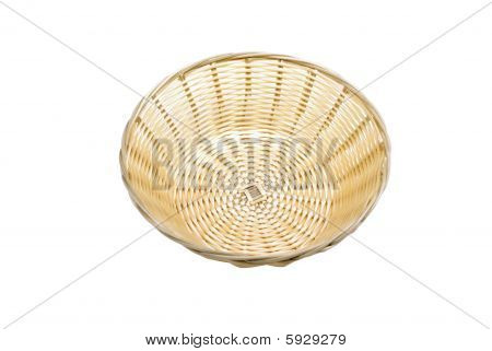 Handmade Basket For Bread Isolated On White Background.