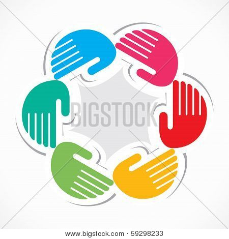 Illustration of colorful hand background stock vector
