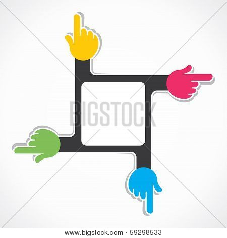 creative square ,every corner hand sticker background