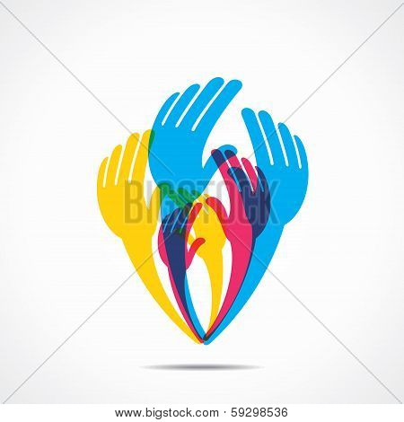 creative square ,every corner hand sticker background