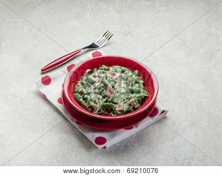 spatzli gnocchi with speck
