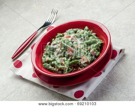 spatzli gnocchi with speck