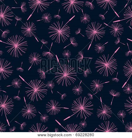 Beautiful Seamless Pattern With Dandelion Fluff