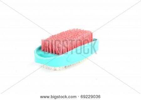 Blue White And Red Cleaning Brush Isolated On White Background