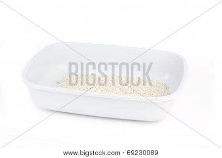 Cat Litter Box Isolated On White