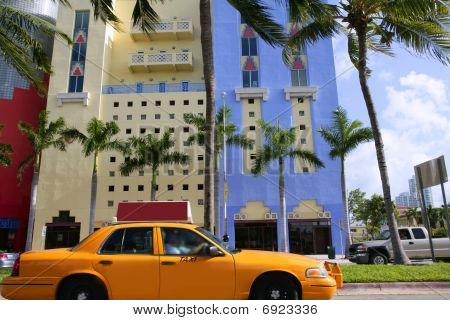Yellow Cab mit Miami Beach, florida