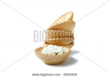Tartlets With Soft Cheese Isolated