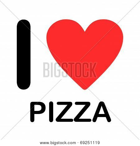 Font Type Illustration - I Love Pizza