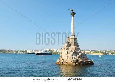 the image of a Monument to the Scuttled Warships in Sevastopol