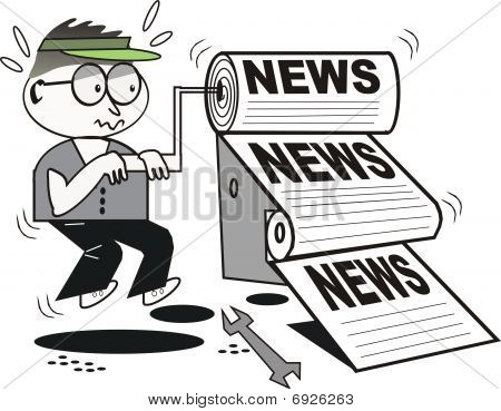 Avis udskrivning tegneserie