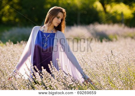 Beautiful Young Woman On Lavander Field - Lavanda Girl
