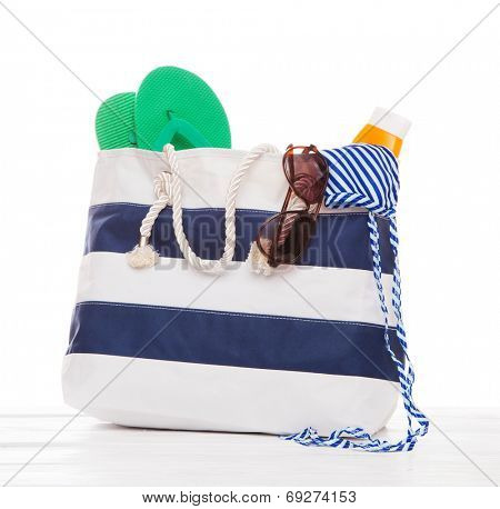 Large summer bag isolated on white background