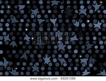 black background with blue shapes