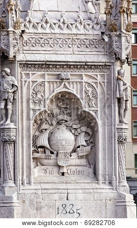 Columbus Statue Monument Plaza De Colon Madrid Spain