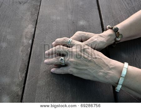 Weary female hands