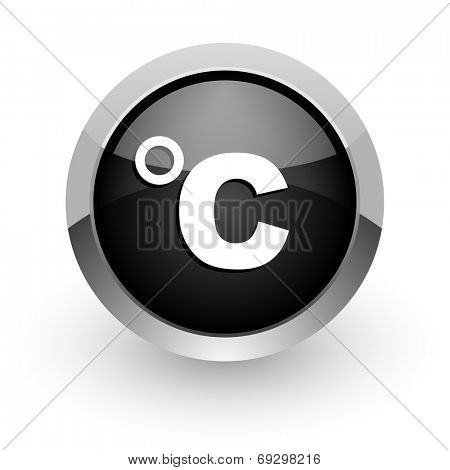 celsius black chrome glossy web icon