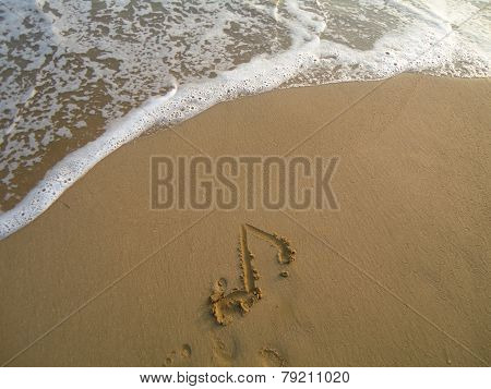 eight note on beach
