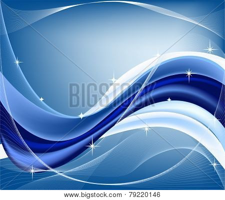Abstract blue wave background