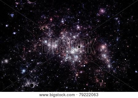 Image of stars and nebula clouds in deep space