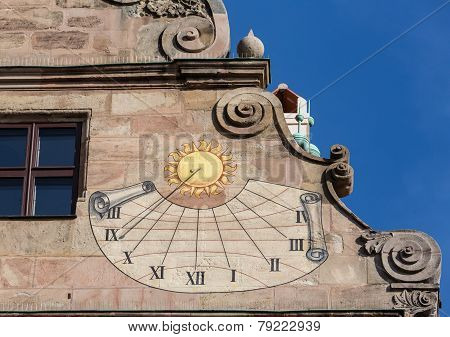 Old Sundial On Fembohaus Stadtmuseum